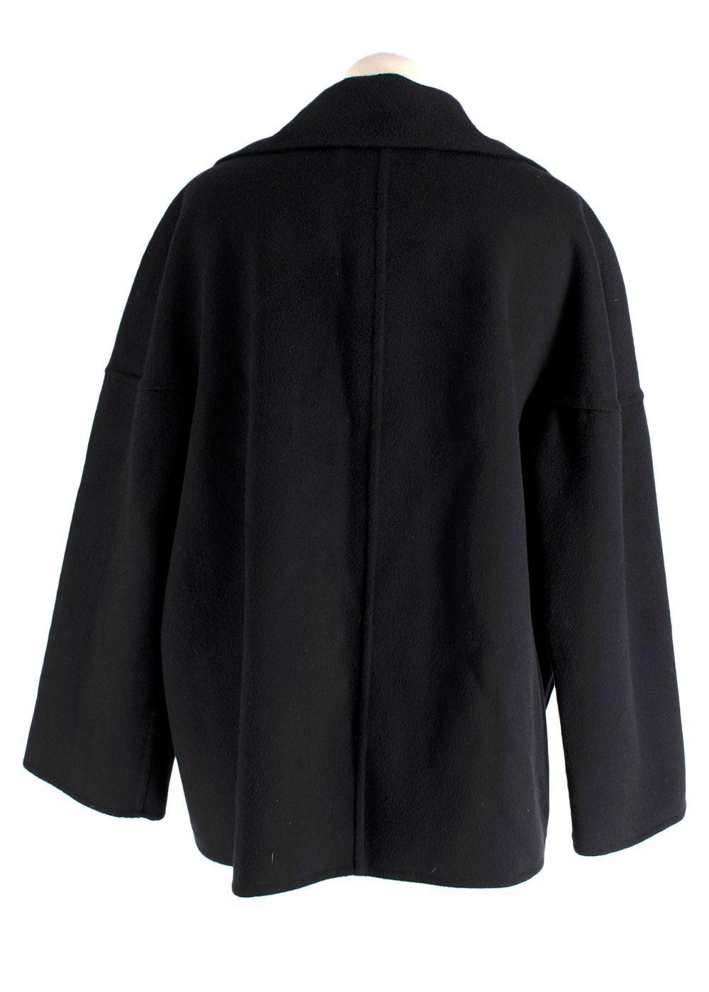 Marni Black Single Breasted Wool Cashmere Coat