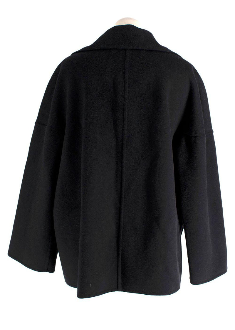 Marni Black Single Breasted Wool Cashmere Coat