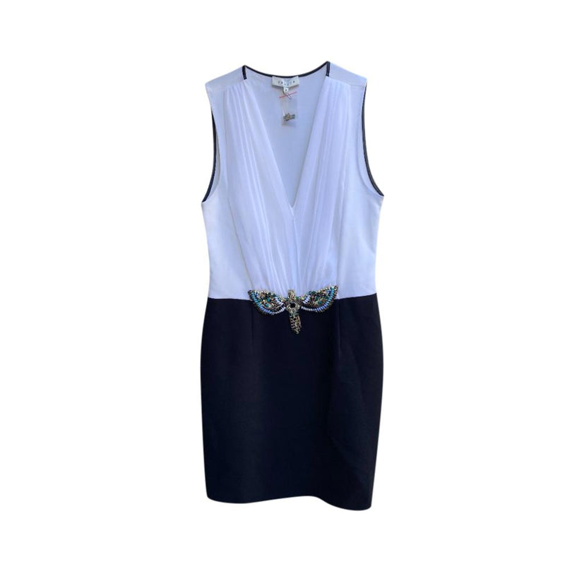 Sandro Jewelled Bi-Colour Mini Dress