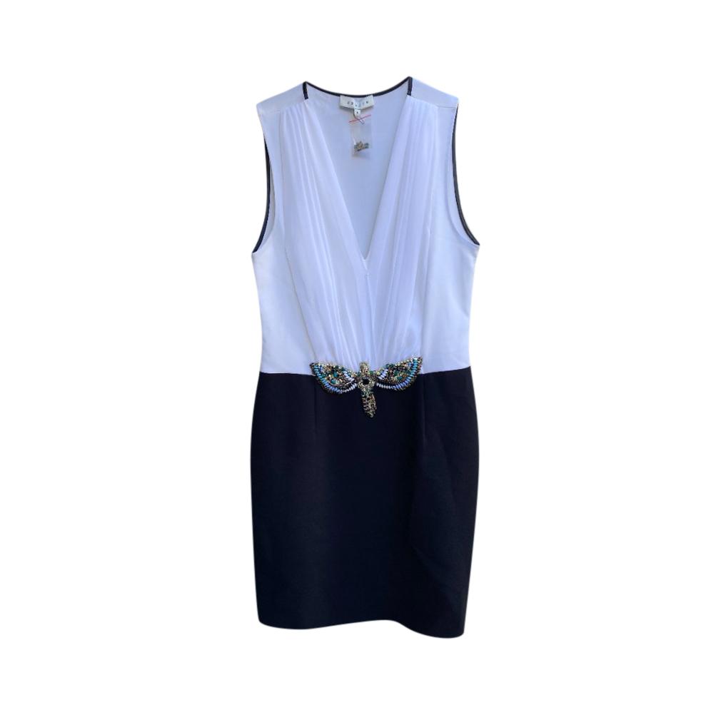 Sandro Jewelled Bi-Colour Mini Dress