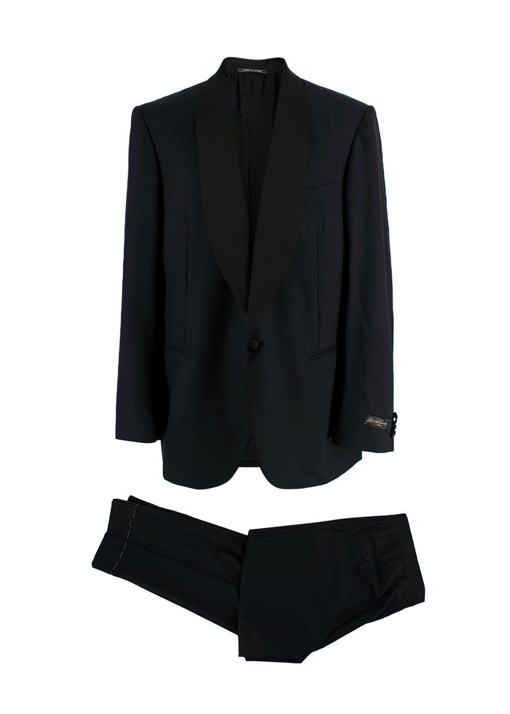 Corneliani Black Extra Fine Wool Single Breasted Suit