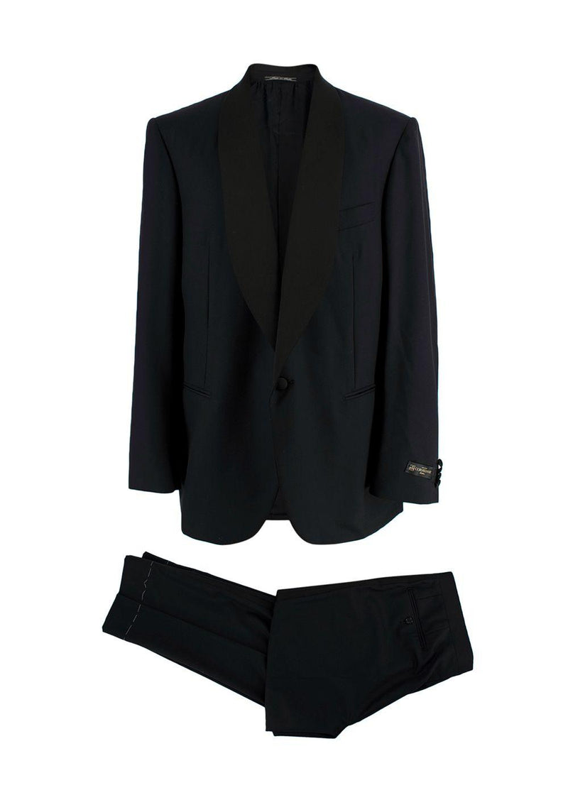 Corneliani Black Extra Fine Wool Single Breasted Suit