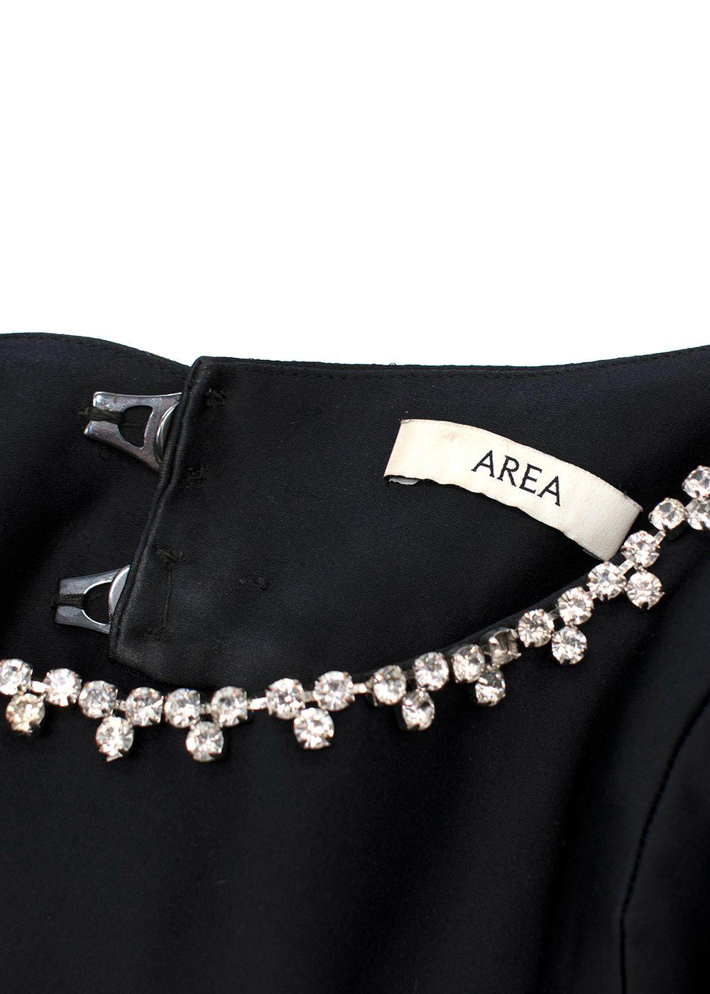 Area Puff-Sleeved Cut-Out Embellished Flared Mini Dress