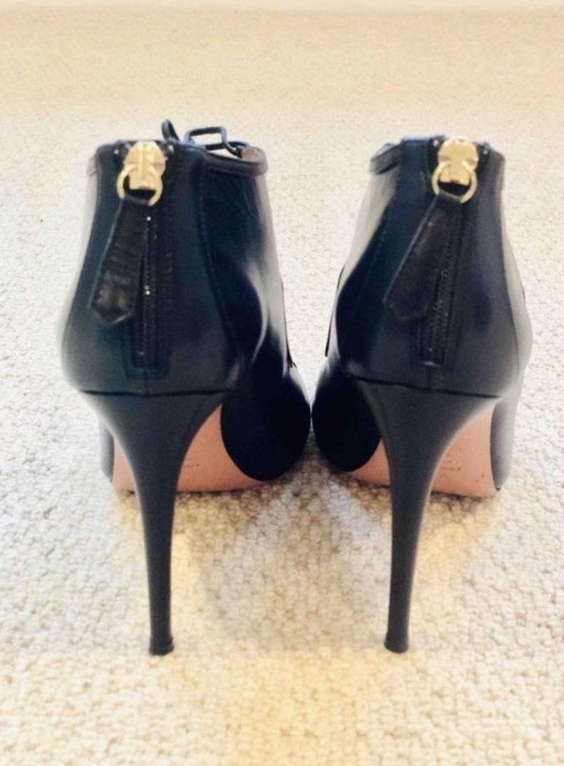 Aquzzura Black Lace-Up Gia Sandals