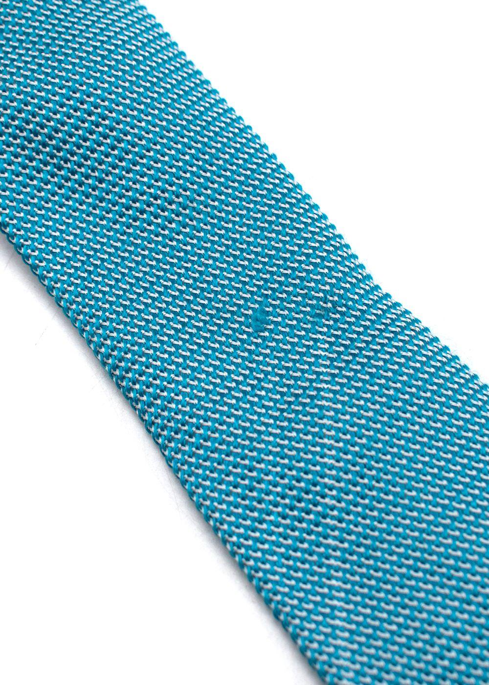 Blue & White Woven Silk Tie