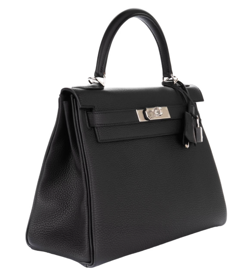 Hermès Kelly 28 Togo Noir Palladium Hardware