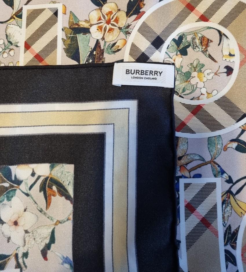 Burberry Montage Print Silk Square Scarf