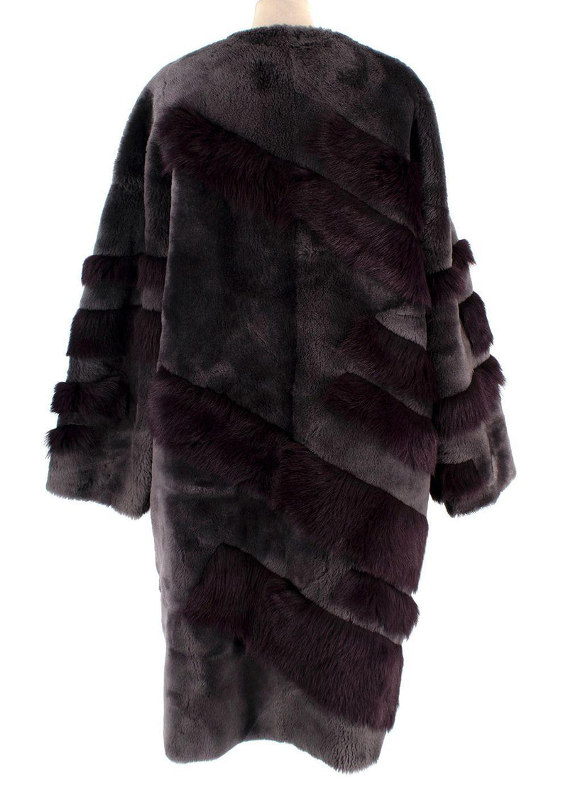 Liska Purple Reversible Lambskin / Fur Coat