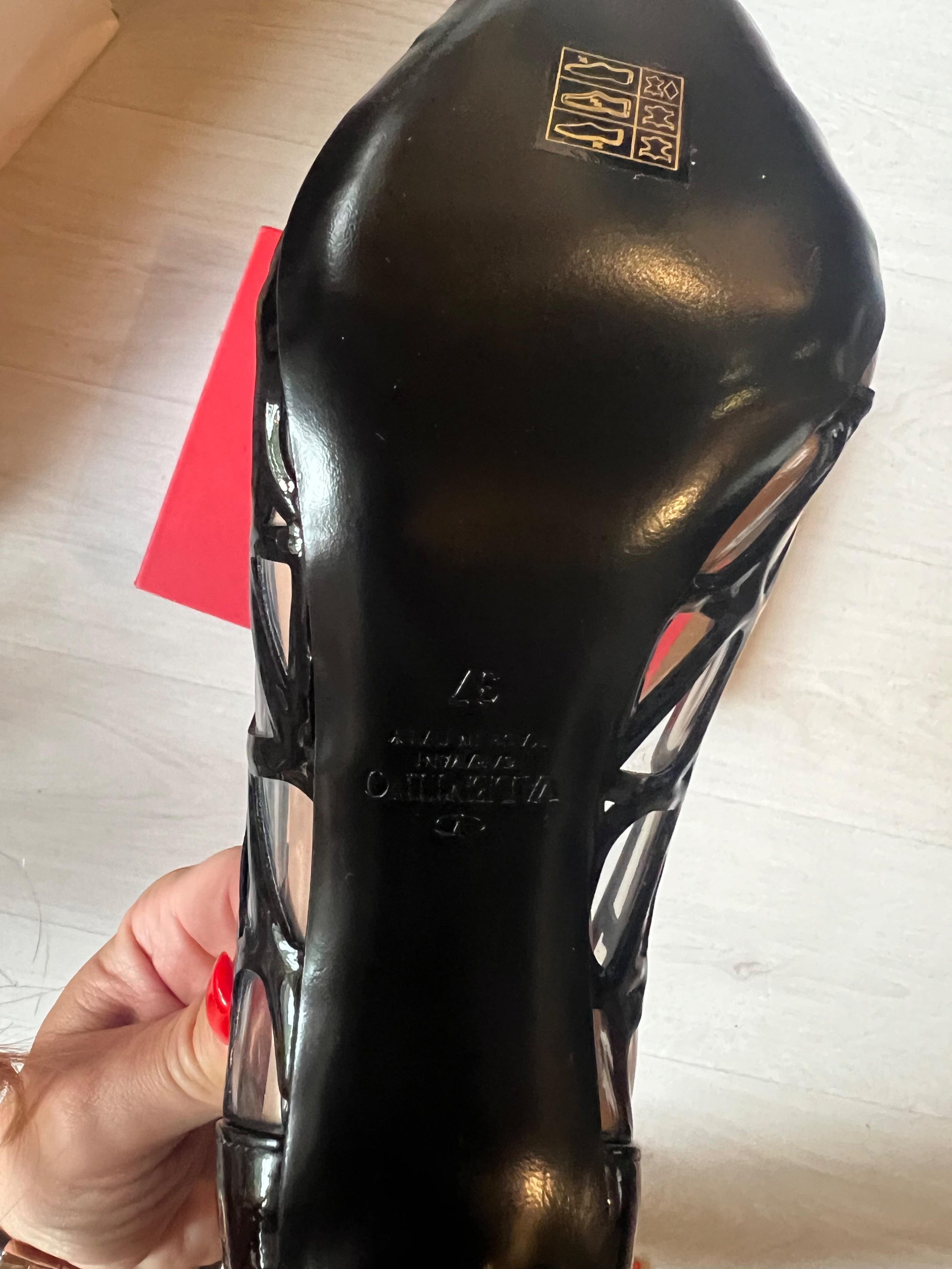 Valentino Black VLogo PVC Heels