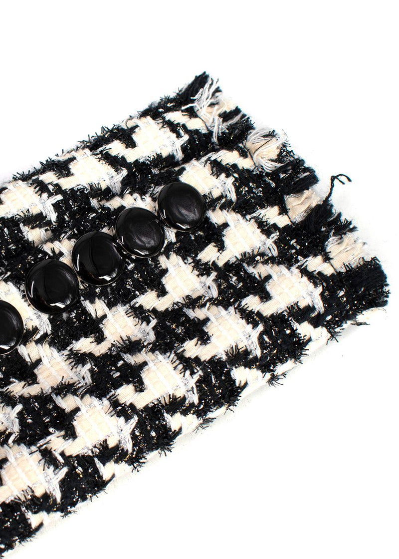 Veronica Beard Black and Ivory Houndstooth Tweed Blazer