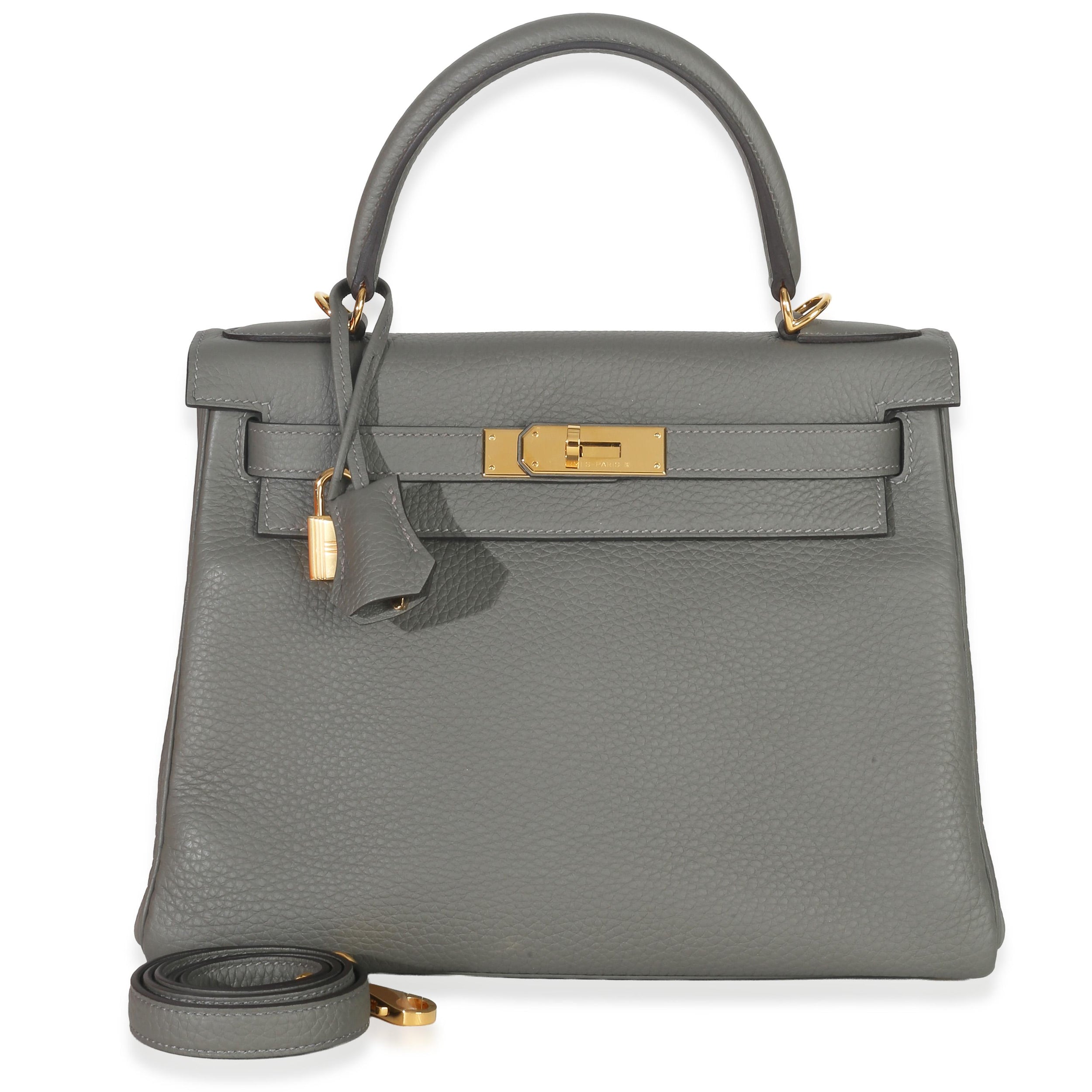 Hermès Kelly 28 Gris Meyer Clemence GHW
