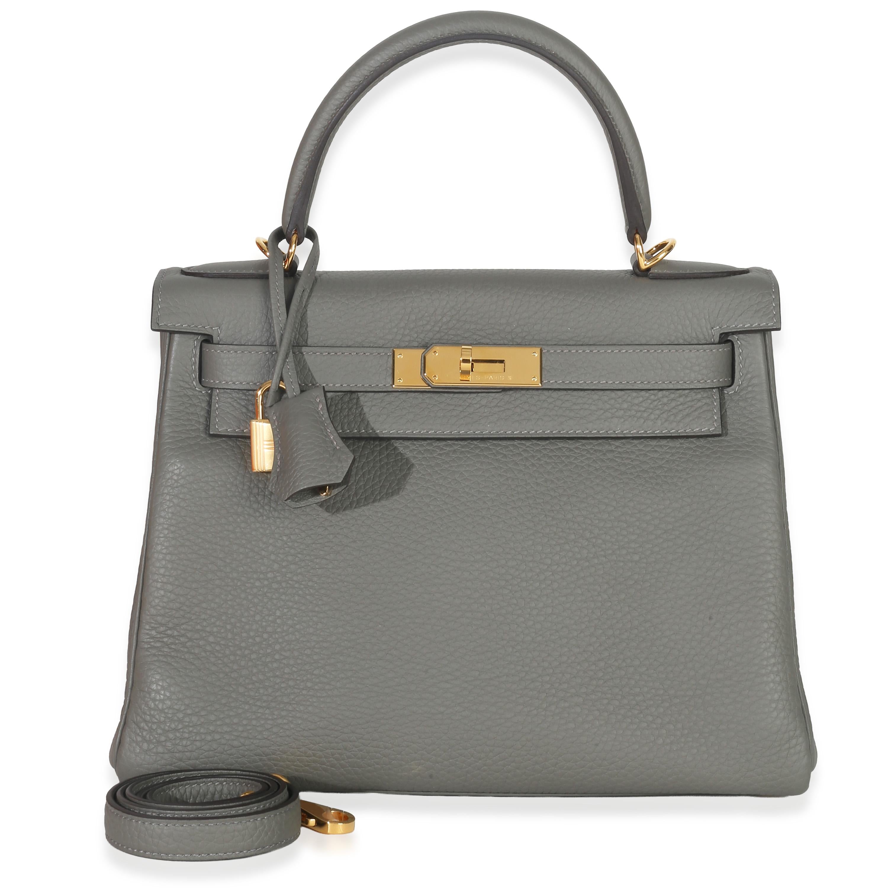 Hermès Kelly 28 Gris Meyer Clemence GHW