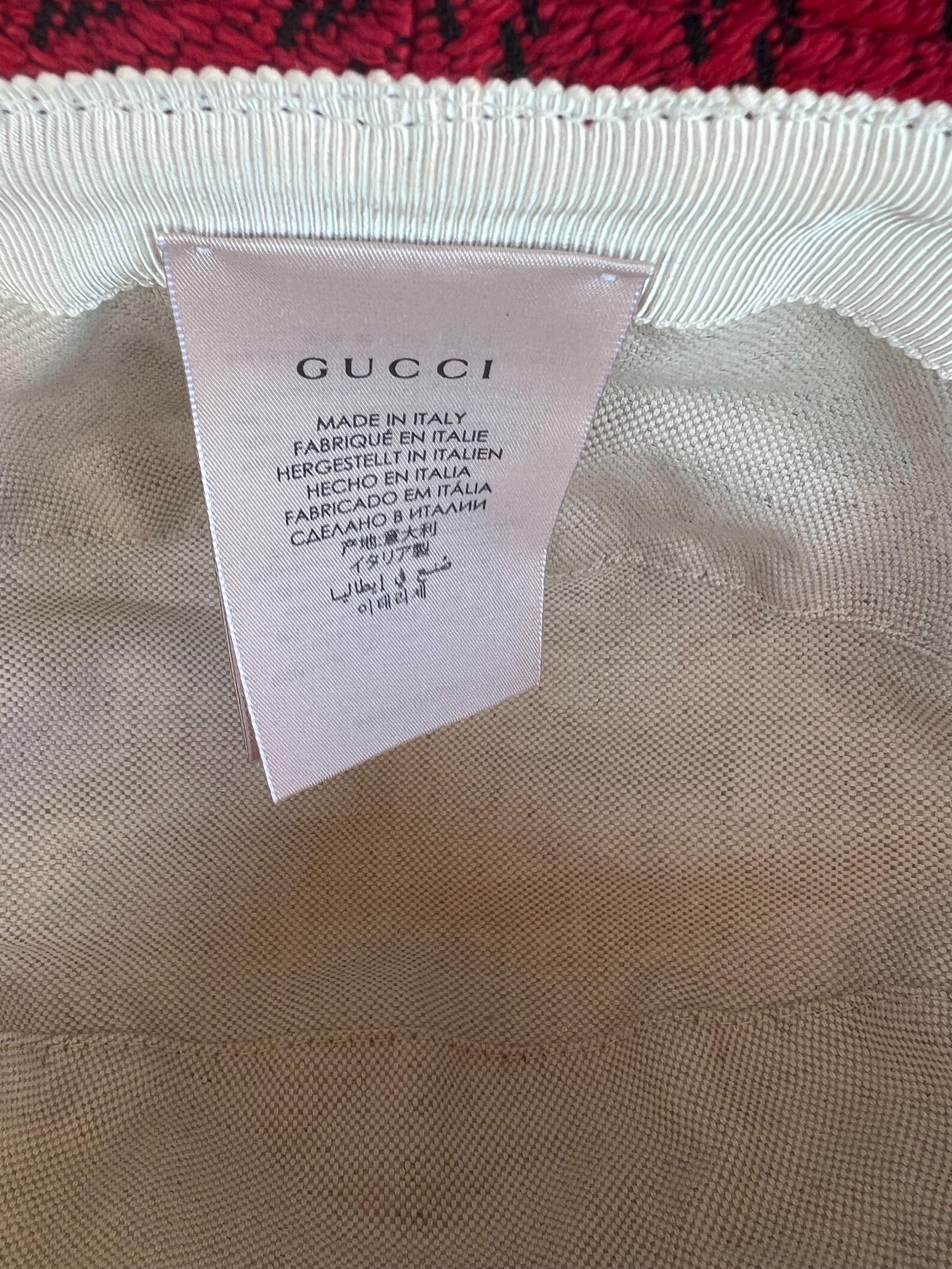 Gucci Red Tweed Fedora Hat