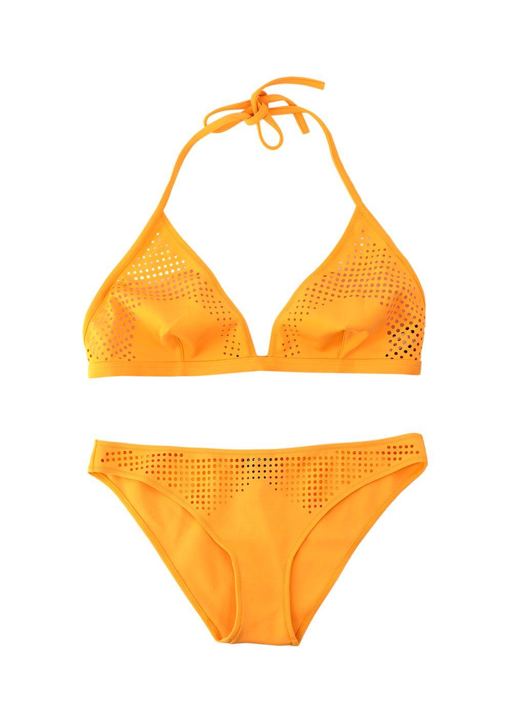 Vilebrequin Yellow Perforated Triangle Bikini Set