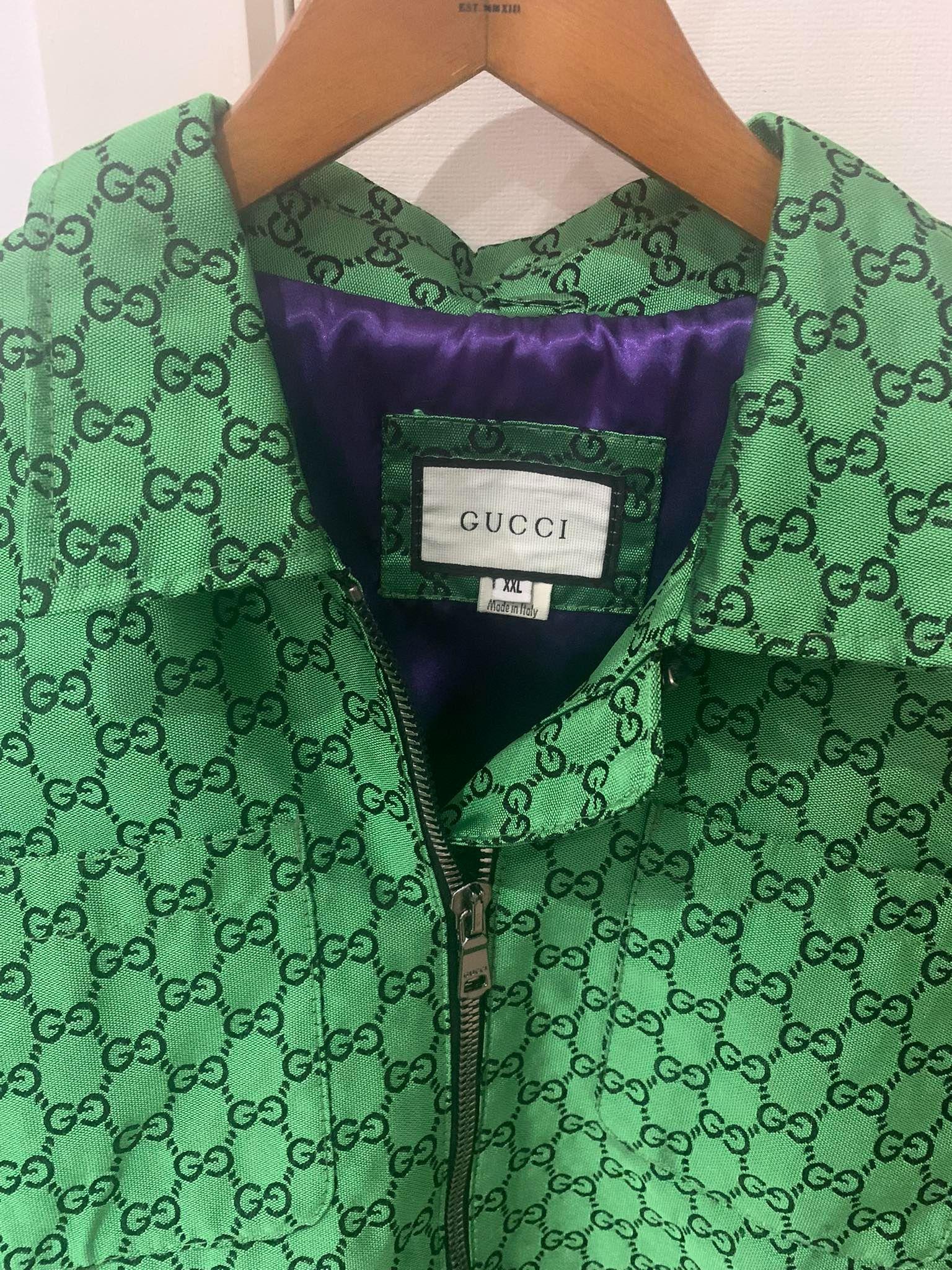 Men's Green Monogrammed Padded Wool-felt Bomber Jacket
