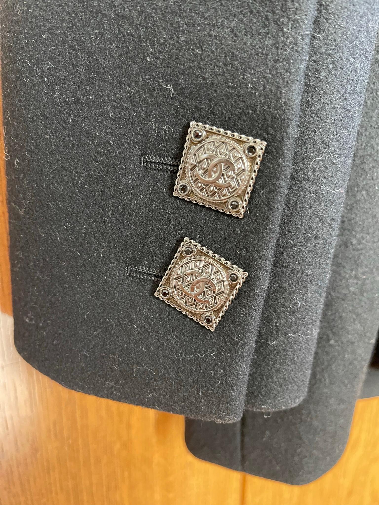 Chanel Black Wool Pea Coat
