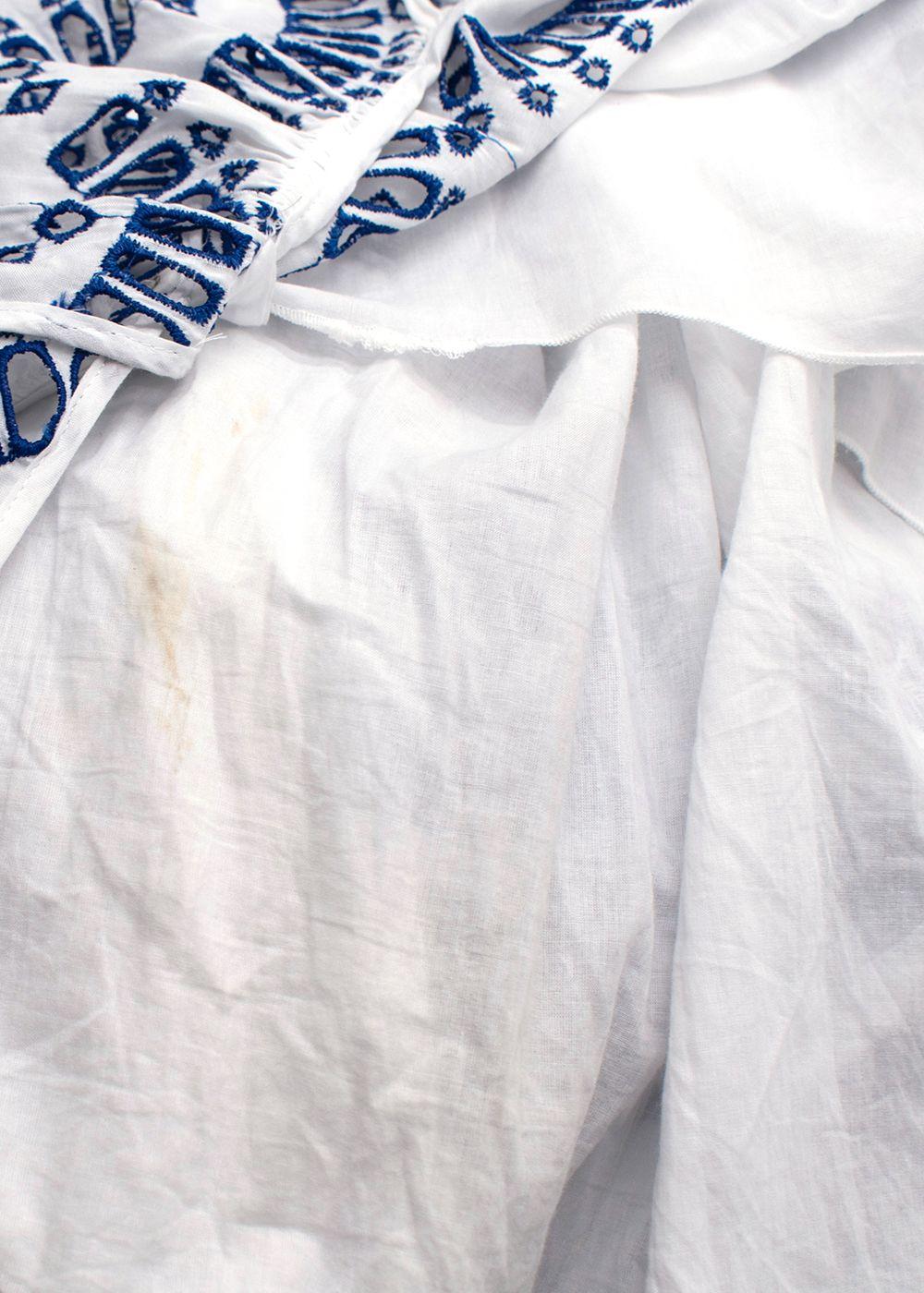 Charo Ruiz Nissy Blue and White Midi Dress