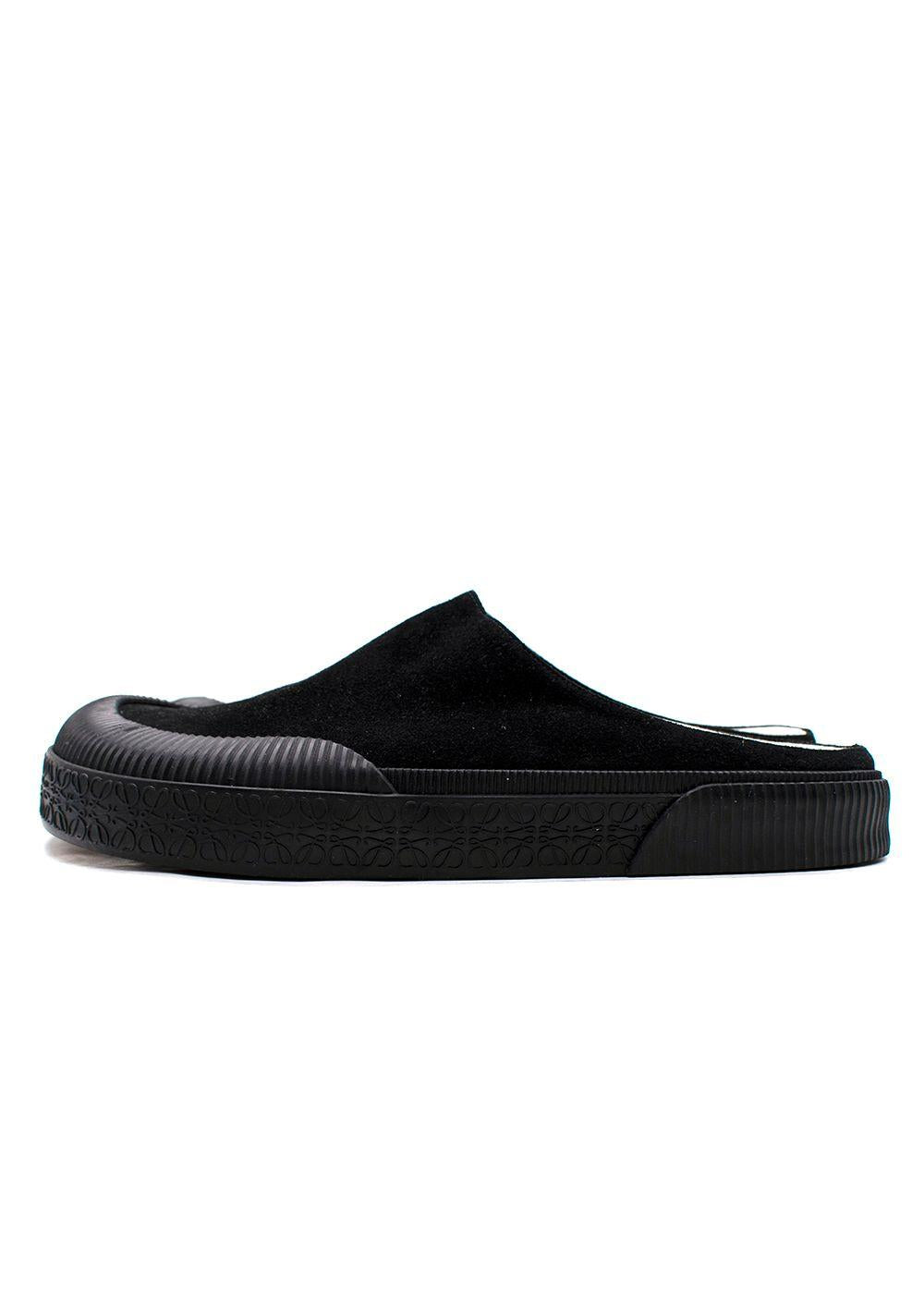 Loewe Black Suede Plimsoll Mules