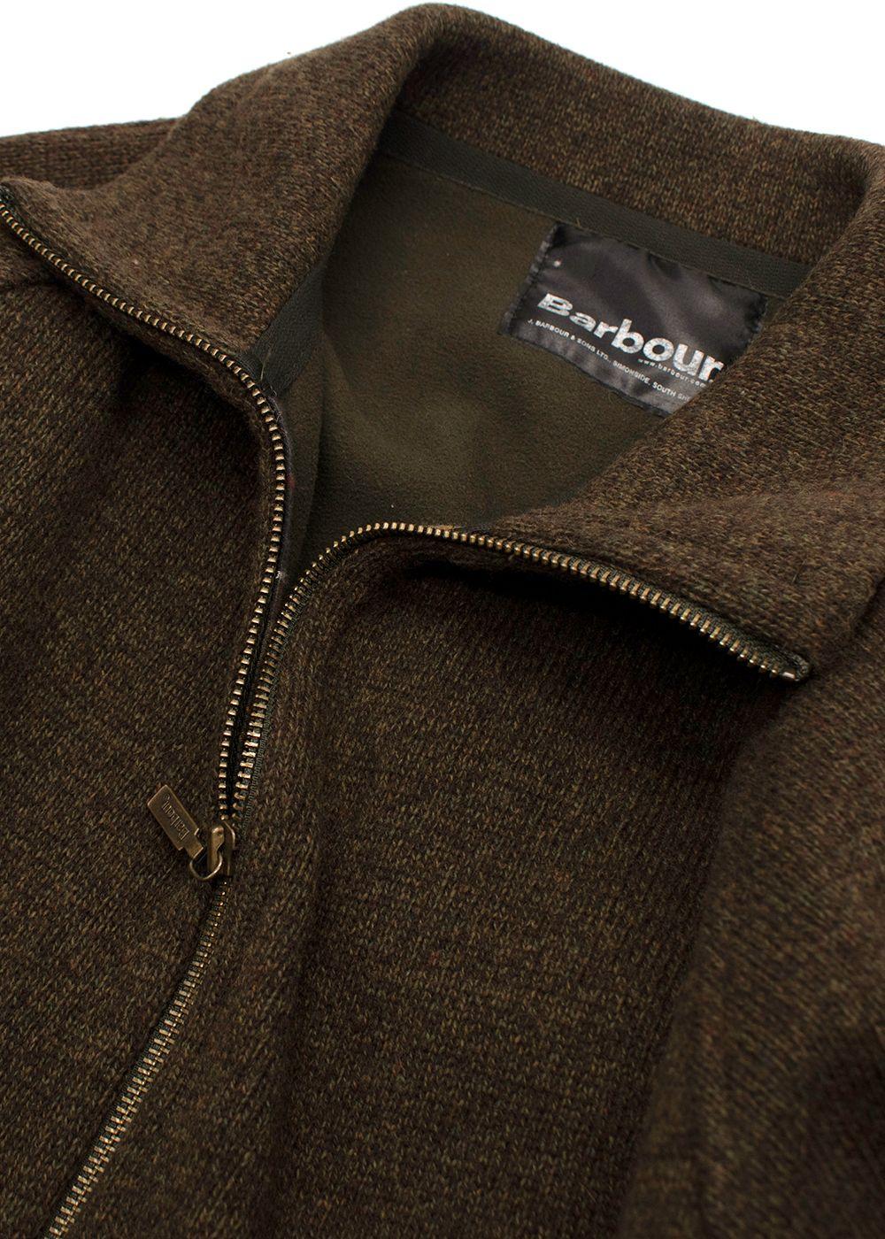 Barbour Khaki Longline Wool Blend Fleece