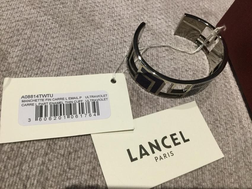 Lancel Art Deco Style Cilver & Black Cuff