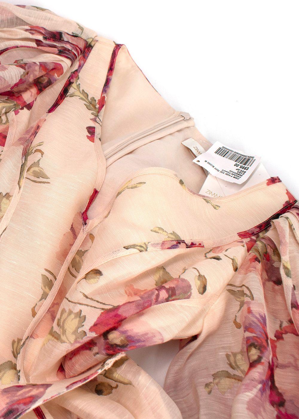 Zimmermann Pink Floral Belted High Tide Mini Dress