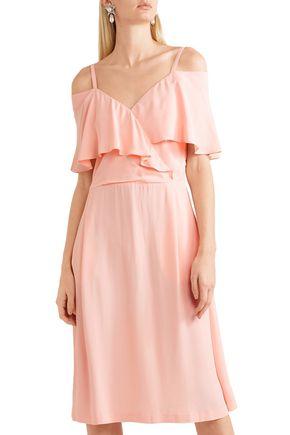 Paul & Joe Severiny Cold-Shoulder Pink Crepe de Chine Dress
