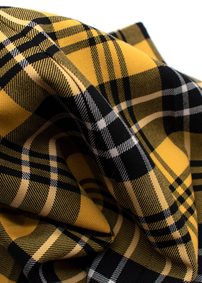 Dior Yellow Check Wool Hotpants