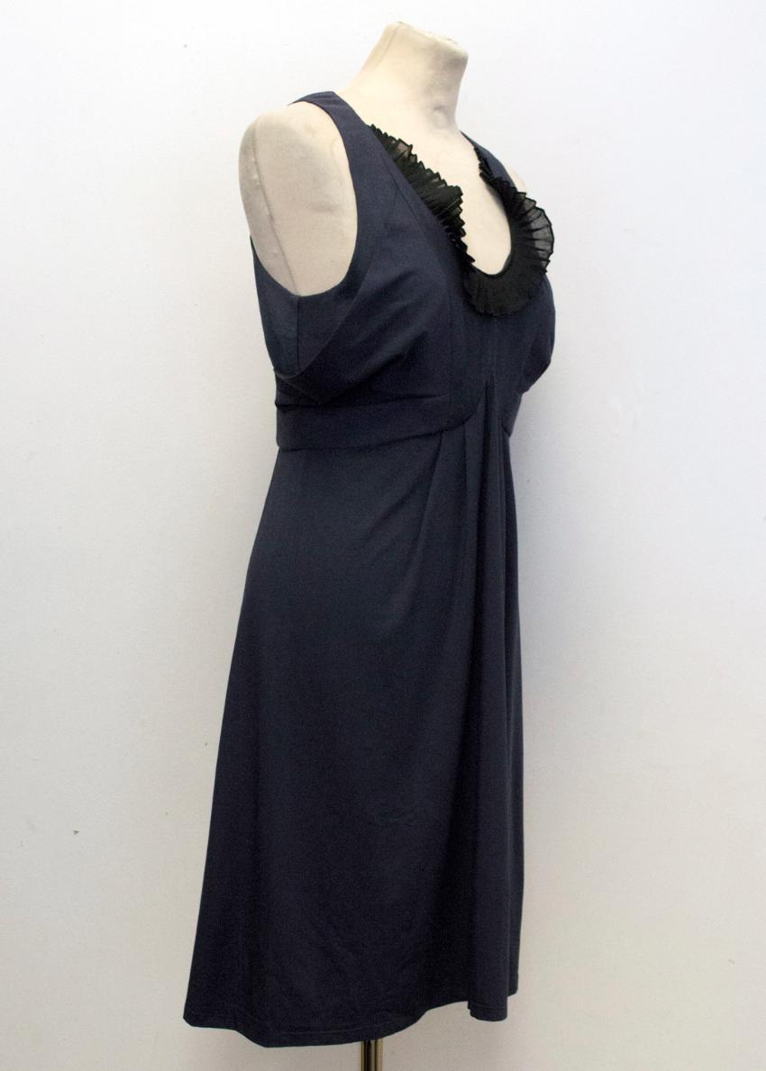 Vanessa Bruno Navy Dress with Black Frill