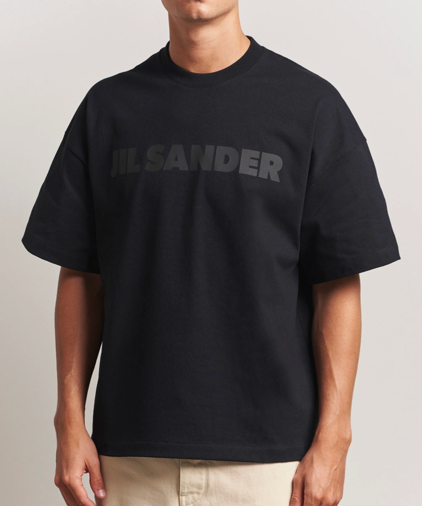 Jil Sander Round Collar Tonal Logo T-Shirt