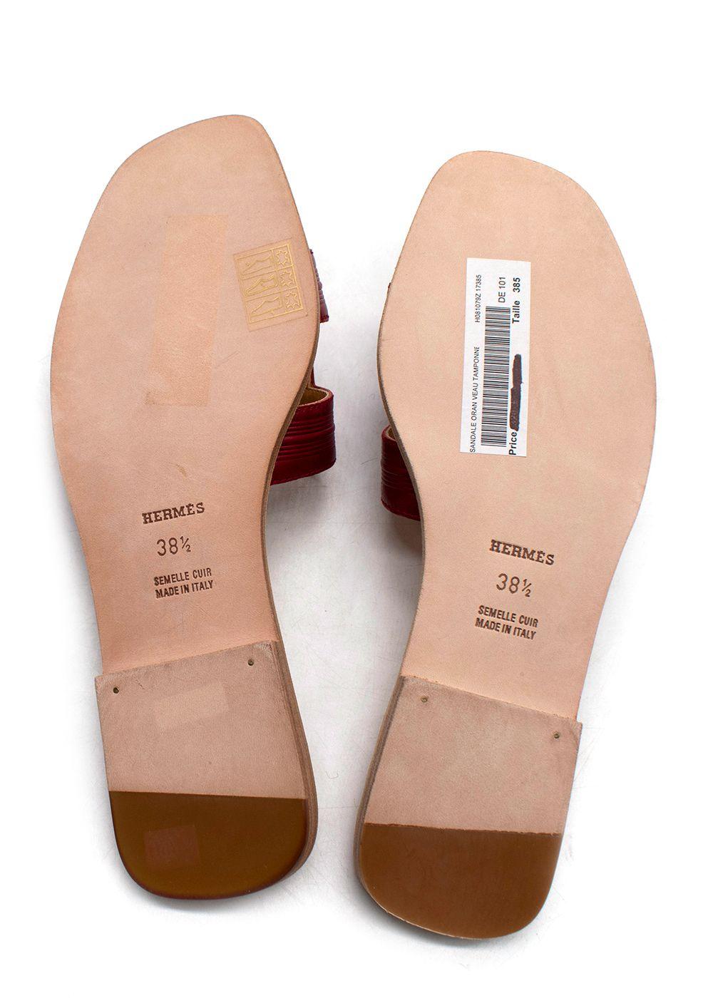 Hermes Veau Tamponne Oran Sandals