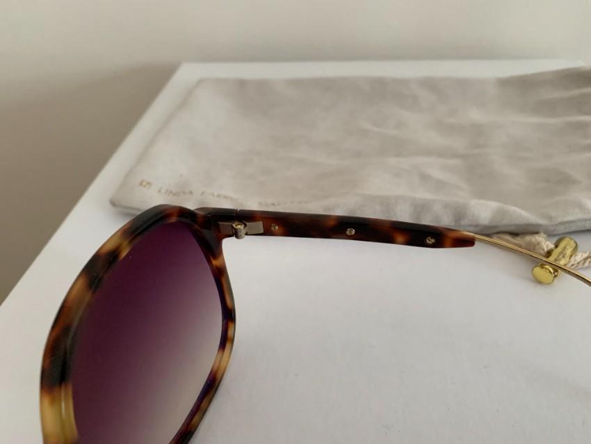 Linda Farrow Tortoiseshell Round Sunglasses