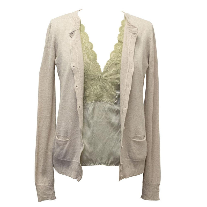 Patrizia Pepe Beige Cardigan with sewn in cami