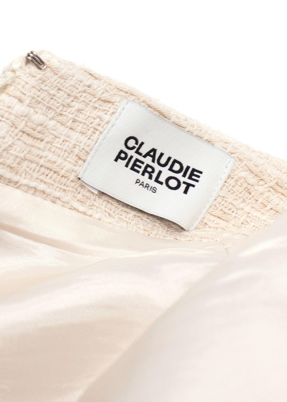 Claudie Pierlot Cream Tweed Mini Skirt