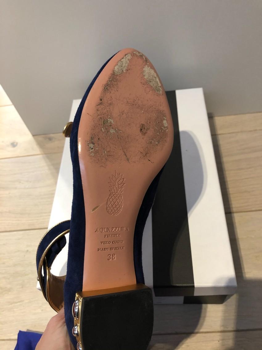 Aquazzura Lucky Star embellished suede ballet flats