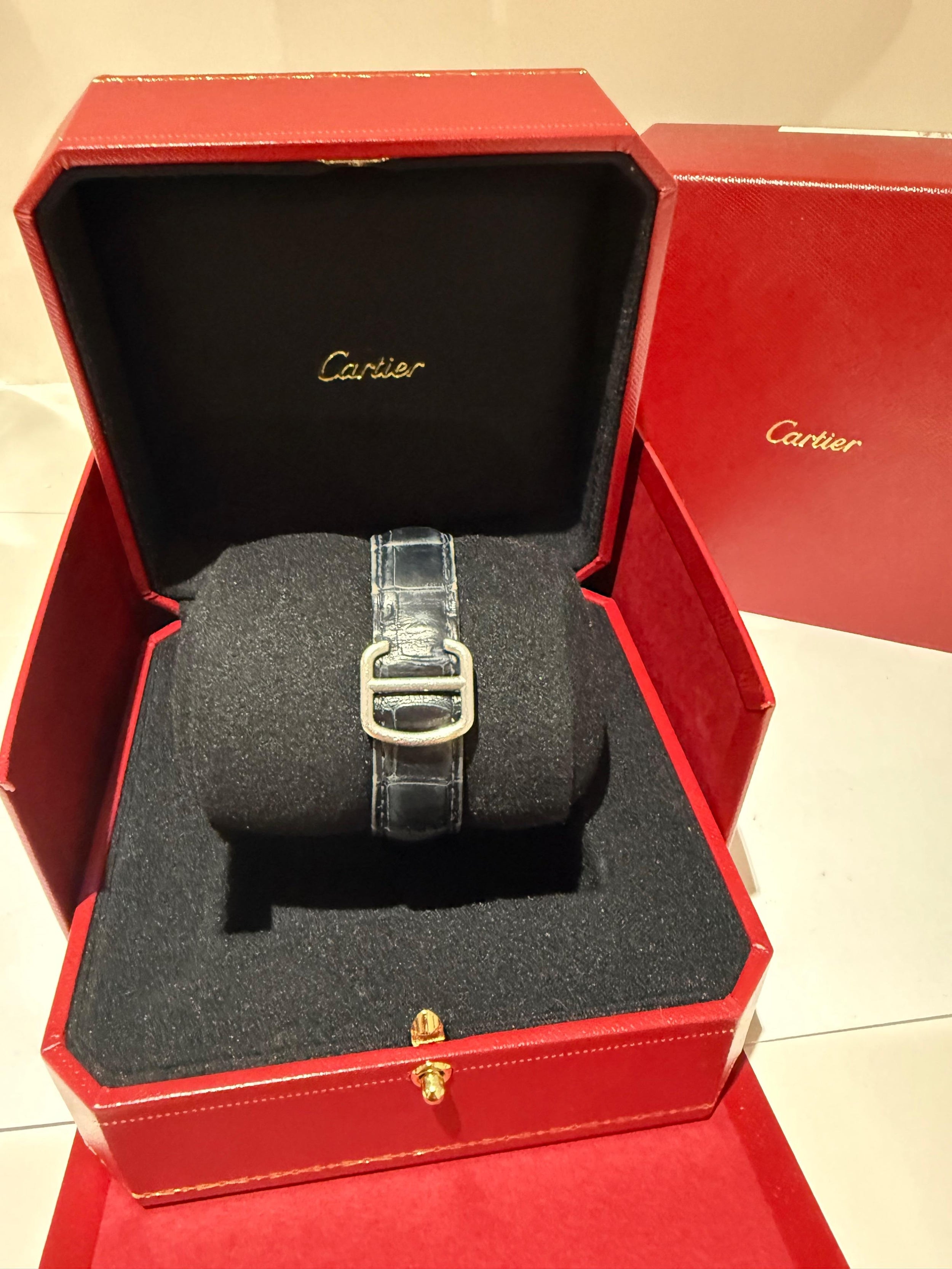 37mm Ballon Bleu de Cartier watch with Blue Alligtaor Strap