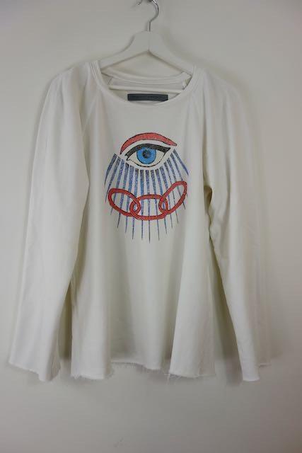 Ivory Evil Eye Print Cotton Jersey Sweatshirt