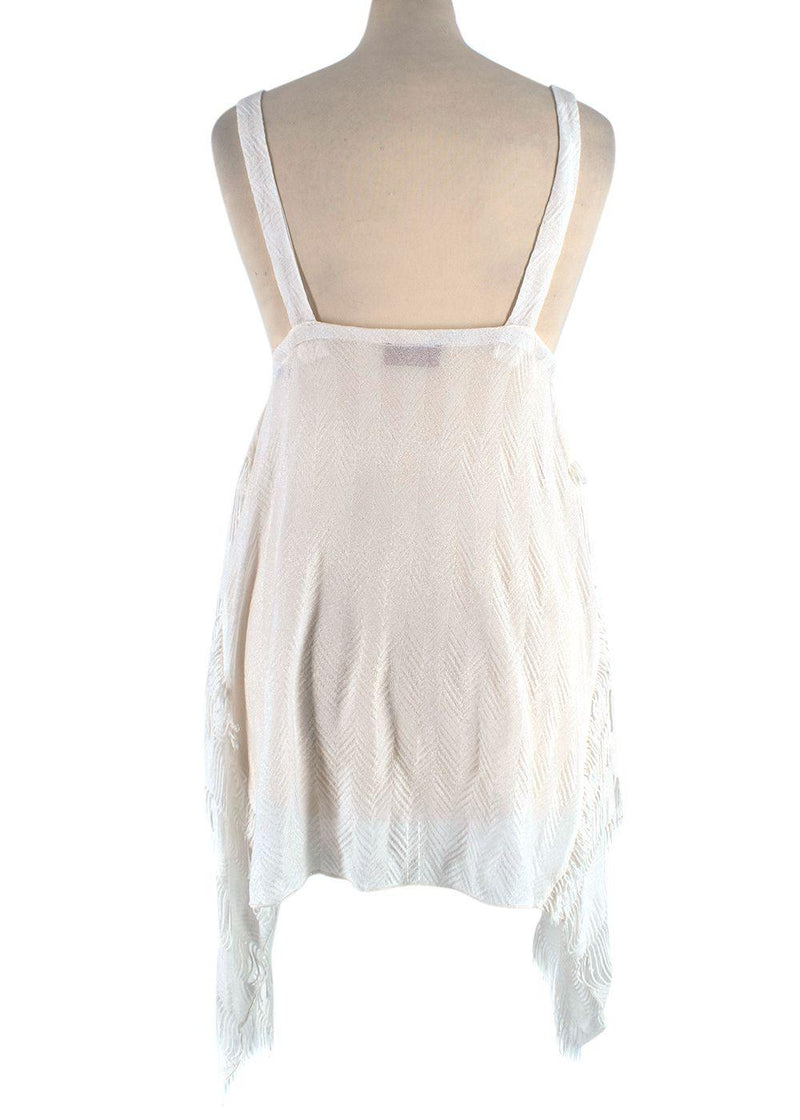 Missoni Mare White Zigzag Woven Draped Top