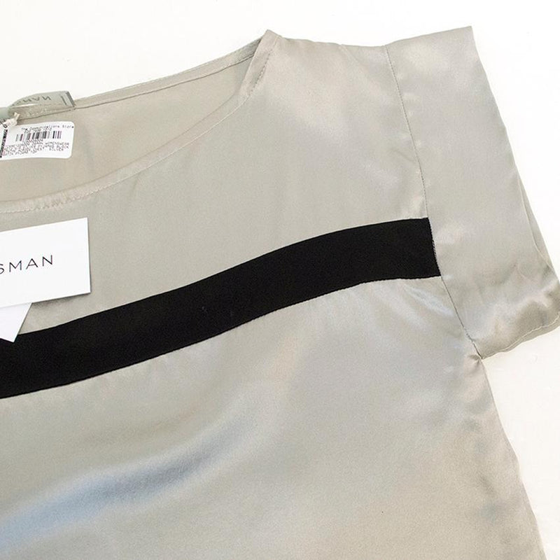 Osman Silver Satin Pyjama Top