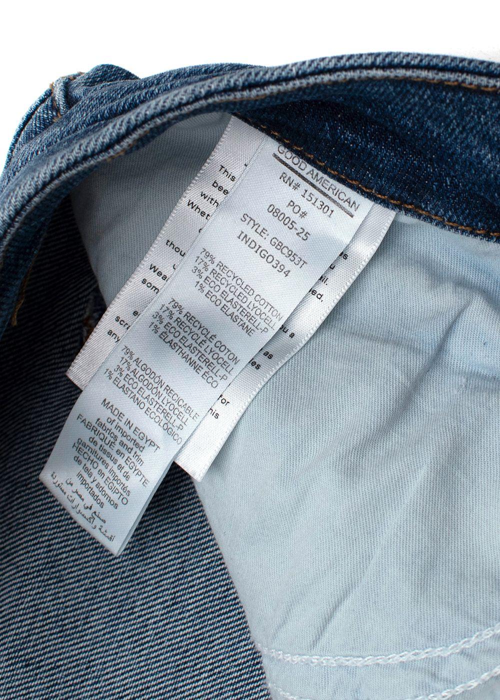 Good American Blue Mid Wash Straight Leg Jeans