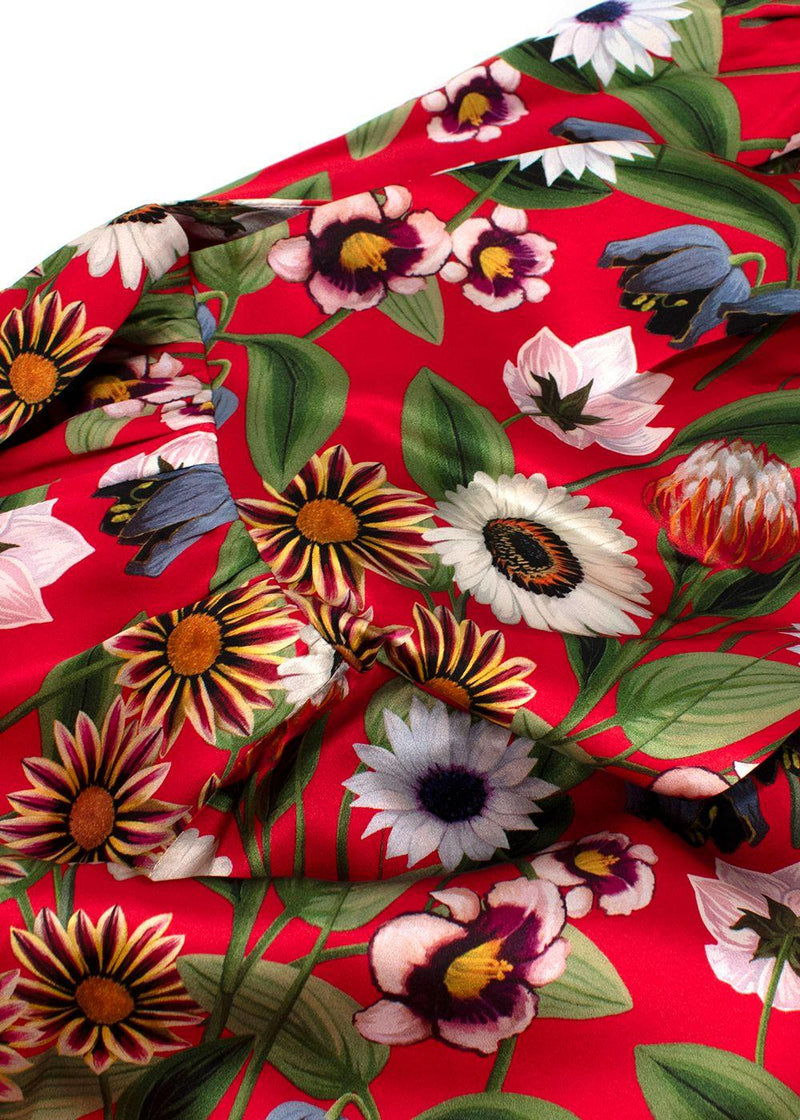Borgo De Nor Red Silk Mae Maxi Dress
