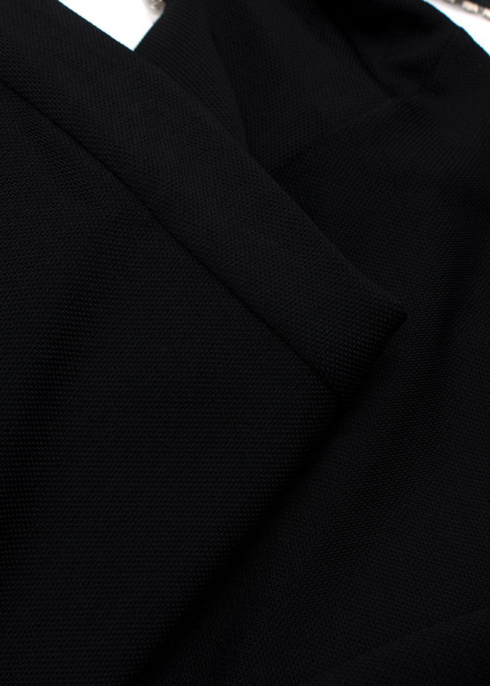 AREA Crystal Straps Black Catsuit