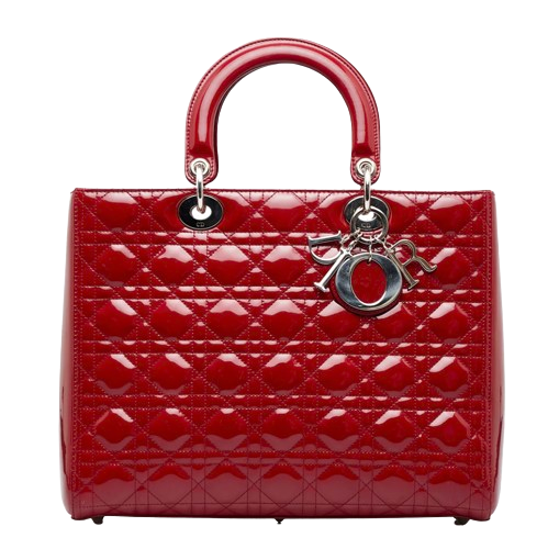 Dior Red Patent Leather Large Lady Dior