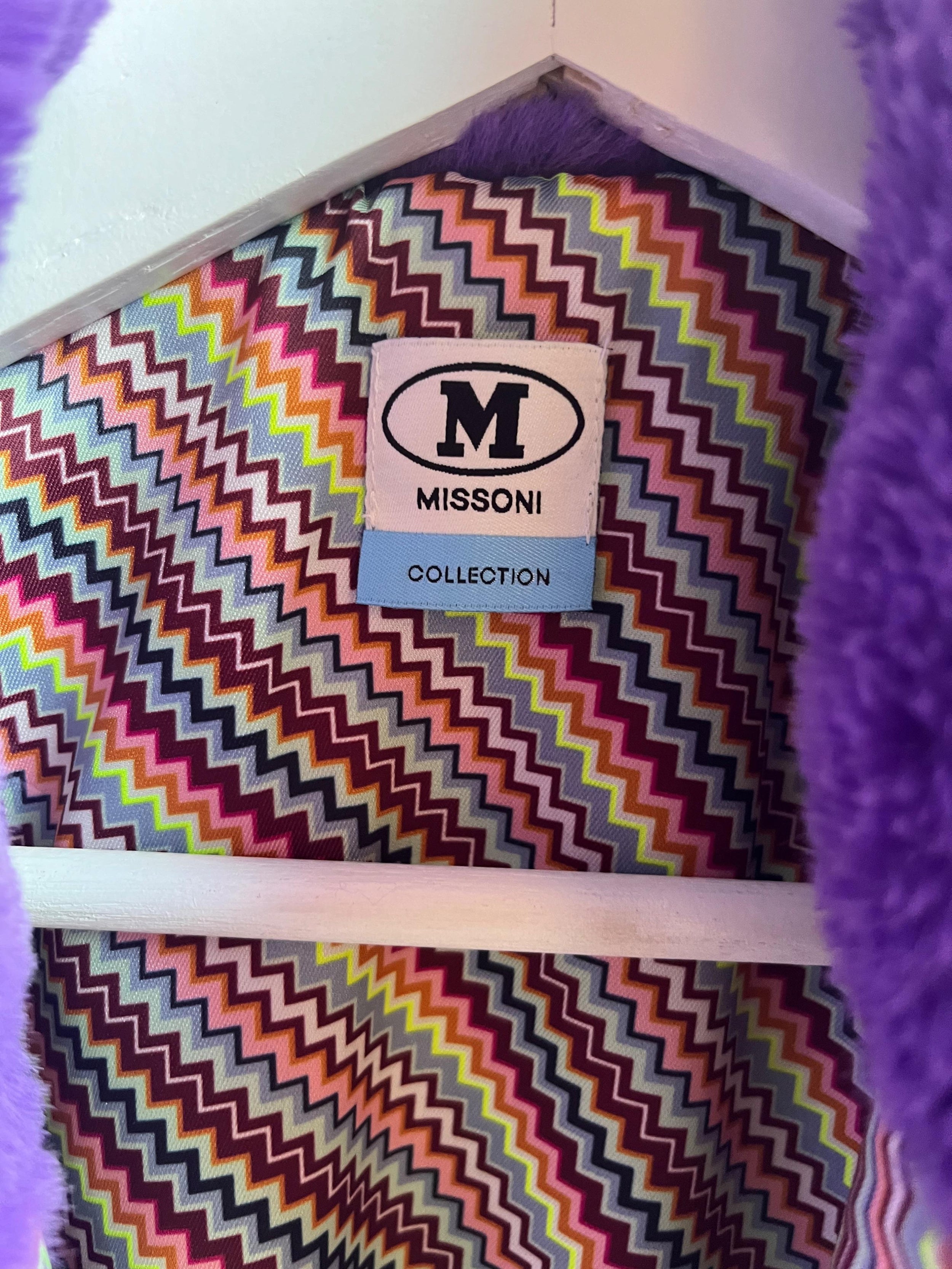 M Missoni Purple Faux Fur Jacket