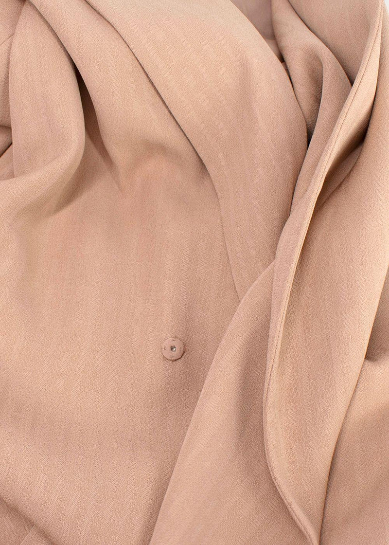 Hermes Rose Pierre De Lune Silk Cady H Wrap Jacket