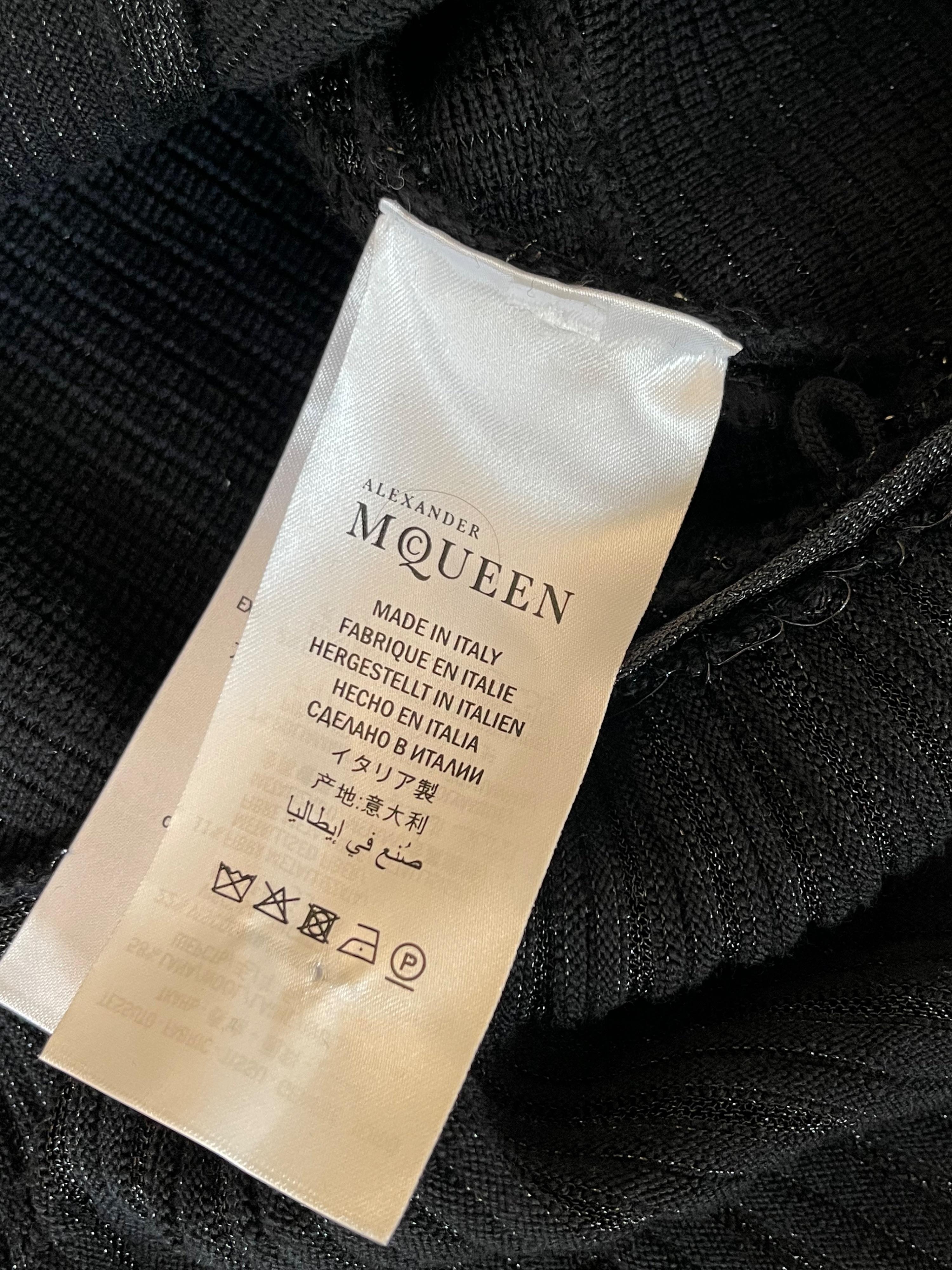 Alexander McQueen Black Wool Mini Dress
