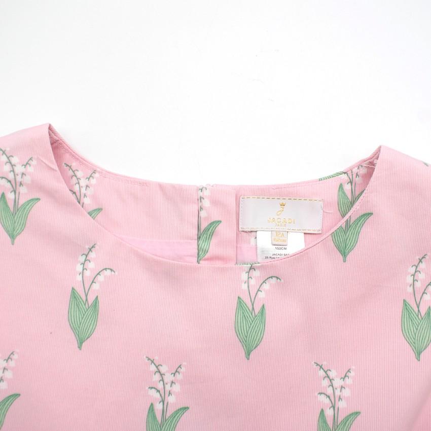 Jacadi baby pink sleeveless printed dress