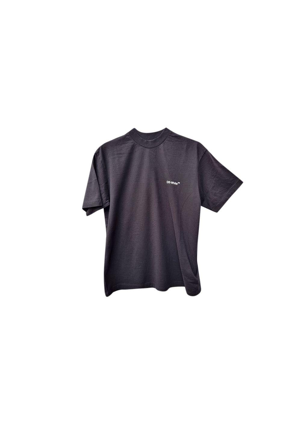 black cotton jersey diagonal logo T-shirt