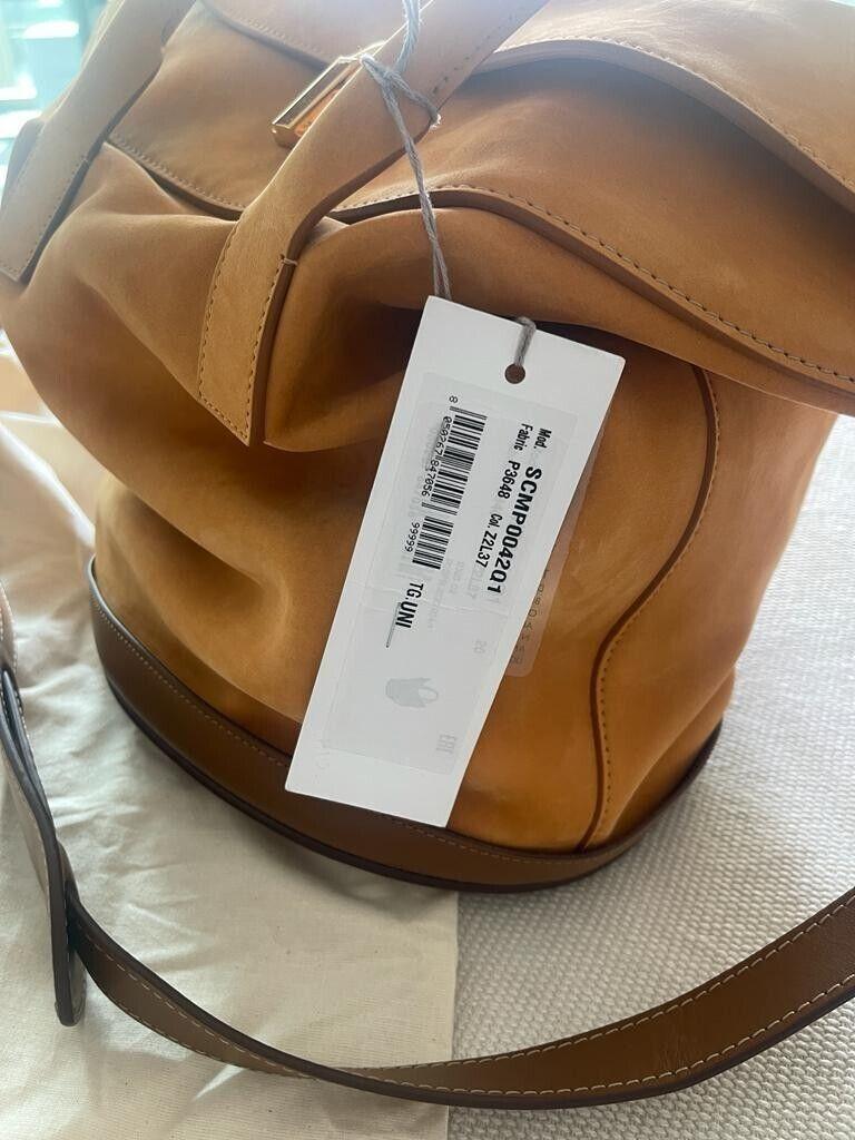 Tan suede bucket bag