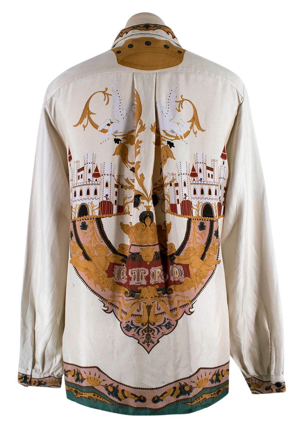 Etro Ivory Printed Silk Shirt