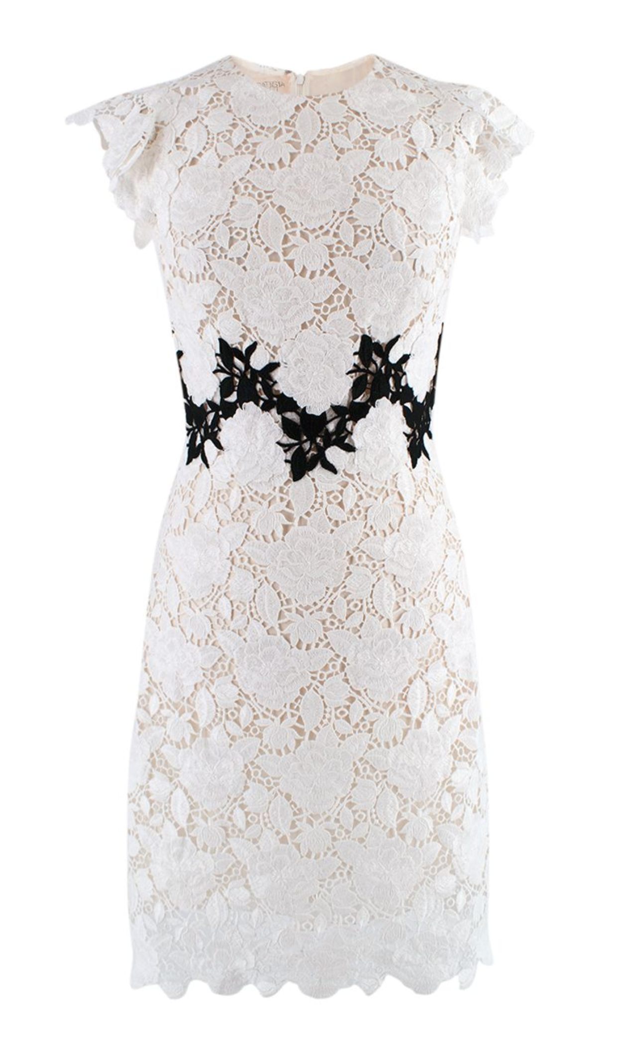 Giambattista Valli white & black lace mini dress